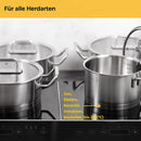 SILBERTHAL Topfset Induktion - 4-teilig - Edelstahl Kochtopf Set mit Glasdeckel - Unbeschichtet - Für alle Herdarten - Ofenfest