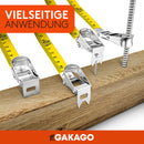 Gakago Bandmaß - 3-fach übersetztes Rollmaßband mit klappbarem Hebel - Ergonomischer & rutschfester Maßband Haltegriff - Masbandrolle mit Messpunkt-Markierspitze und flexiblen Messhaken (100 Meter)