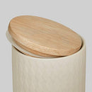 SPRINGLANE Keramik Vorratsdosen mit Holzdeckel Mint, Kautschukholz-Deckel, Aufbewahrungsdosen, Frischhaltedosen - 1x Creme: 10x18cm