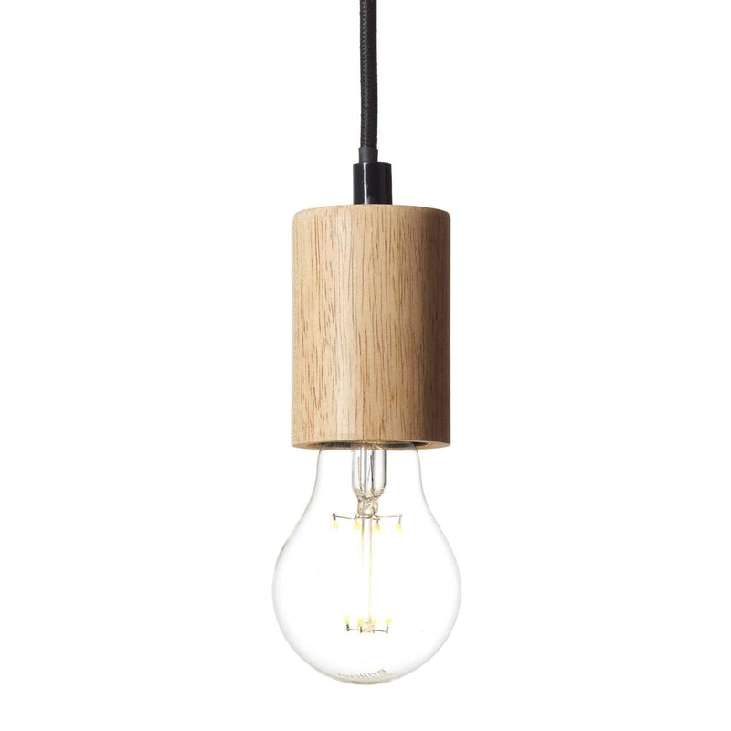 Brilliant Lampe Jenji Pendelleuchte 3flg holz hell/schwarz | 3x A60, E27, 40W, geeignet für Normallampen (nicht enthalten) | In der Höhe durch Umwickeln einstellbar