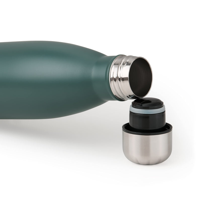 Blumtal Trinkflasche Charles - auslaufsicher, BPA-frei, stundenlange Isolation von Warm- und Kaltgetränken, 750ml, dunkelgrün