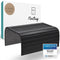 D&D Living® Sofatablett - Couch Ablage flexibel für Armlehne mit Anti-Rutsch Kork Pad | Tablett für Sofa mit 47x34 cm, nachhaltiges Bambus Schwarz Groß