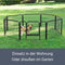Juskys Welpenauslauf — Welpenlaufstall 8-teilig aus Metall — Freigehege mit Tür — Welpengitter für Hunde, Hasen & Kleintiere (160x 160 x 60 cm)