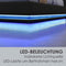 Juskys Polsterbett Toulouse 180x200 cm — Bett mit Matratze, Lattenrost, Kopfteil, LED & Stauraum — Modernes Bettgestell - Bezug Kunstleder in Schwarz