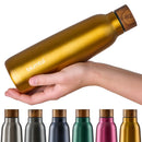 Blumtal 500ml Trinkflasche Edelstahl Ray- auslaufsichere Isolierflasche, BPA-frei, hält 8h heiß/24h kalt, Spicy Mustard - Gelb