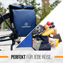 Forrider Fahrradtasche Wasserdicht für Gepäckträger [25L Volumen] mit Schultergurt | Gepäckträgertasche | Einzel | Fahrrad Tasche Packtasche hält an jedem Gepäckträger (Blau, Einzeltasche)