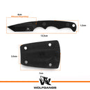 Wolfgangs ACUS Neck Knife Messer - inklusive Kydex Scheide und Kugel Halskette zum umhängen - Mini Tactical Survival Outdoor Messer für verstecktes tragen (Acus - Schwarz)