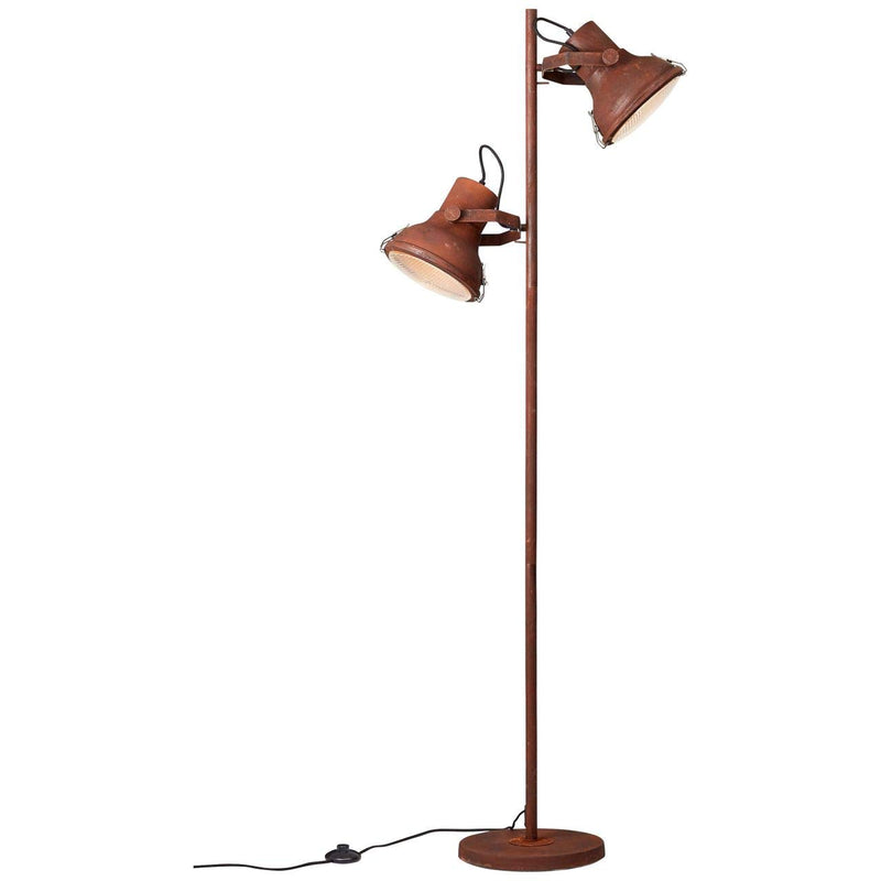 BRILLIANT Lampe Frodo Standleuchte 2flg rostfarbend | 2x A60, E27, 60W, geeignet für Normallampen (nicht enthalten) | Mit Fußschalter