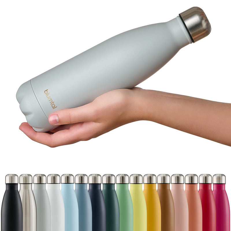 Blumtal Trinkflasche Charles - auslaufsicher, BPA-frei, stundenlange Isolation von Warm- und Kaltgetränken, 500ml, ultimate grey - grau