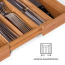 Blumtal Besteckkasten Schublade aus Bambus - größenverstellbarer Schubladen-Einsatz, bis zu 9 Fächer (Groß - 9 Fächer)
