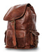 Leather Lane 'Sydney' Rucksack Beutel für Damen und Herren Vintage Backpack Echtes Leder Tagesrucksack Schultertasche Lederrucksack Unitasche Camping Reise Braun…