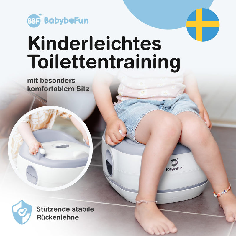 BabybeFun 3in1 Töpfchen + Toilettensitz Kinder + Hocker/Kindertoilette für das Töpfchentraining für Kinder ab 2 Jahre grau; Farbe wählen…