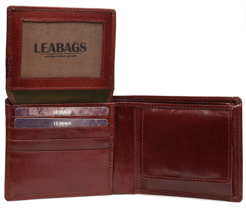 LEABAGS Springfield Herren Geldbörse aus echtem Büffel-Leder im Vintage Look I Portemonnaie I Geldbeutel I Brieftasche I 11x9x2 cm