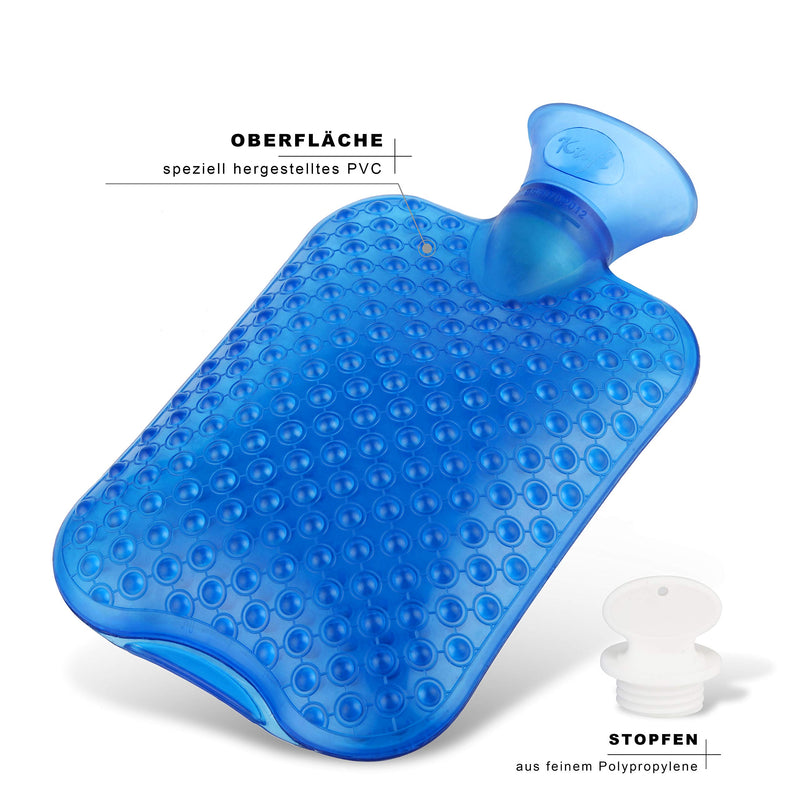 Kufl Massage-Wärmflasche aus PVC mit großer Öffnung, geruchsfrei - lindert Nacken-, Rücken- und Schulterschmerzen durch Wärme-Therapie