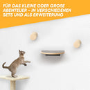 Nelix Katzenkletterwand | Kratzbaum 2.0 für Katzen | Kletterwand aus Echtholz | Katzentreppe Katzenmöbel Hängematte (3-Teilig)