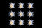 DecoTrend Sterntaler Midi-Sternenkette �16cm 9 Sterne Trafo In- und Outdoor gelb