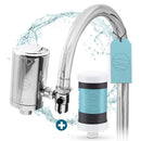 up!water® Wasserfilter für Wasserhahn | Edelstahl | Leitungswasser filtern | Filter für Armatur | Trinkwasserfilter mit Kartusche aus nachhaltigem CoconutBlock