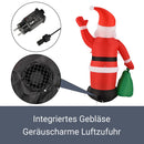 Juskys XL Weihnachtsmann 180 cm aufblasbar & beleuchtet mit LED Beleuchtung, geräuscharmes Gebläse, IP44, Weihnachtsdeko groß für Außen Nikolaus Santa