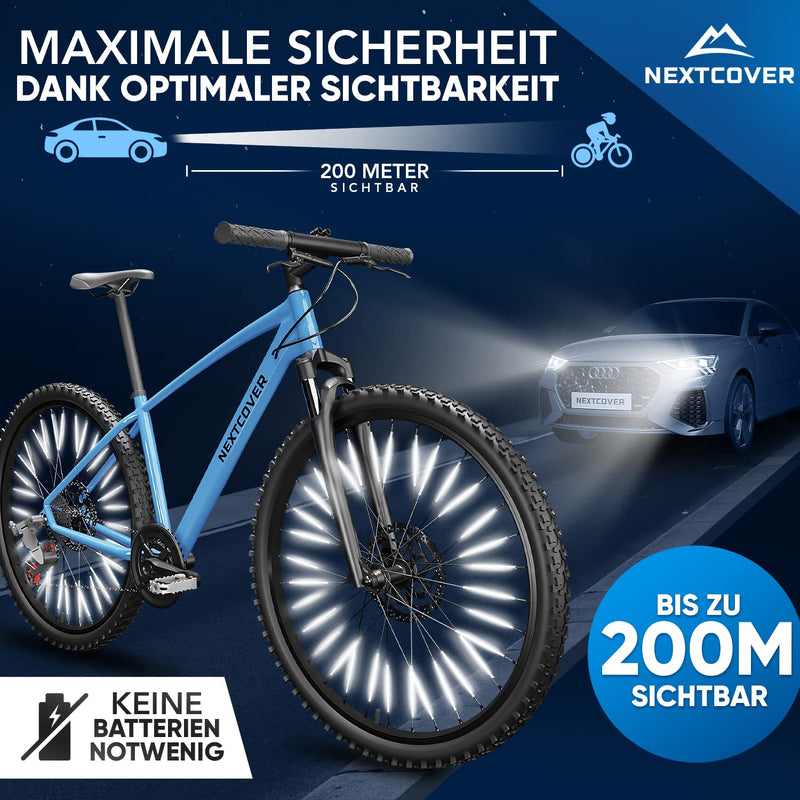 Nextcover® Speichenreflektoren Fahrrad 36 Stück [3M Scotchlite] für maximale Sichtbarkeit bei Nacht I StVZO zugelassene Speichen Reflektoren Fahrrad I Fahrrad Reflektoren für gängige Speichen