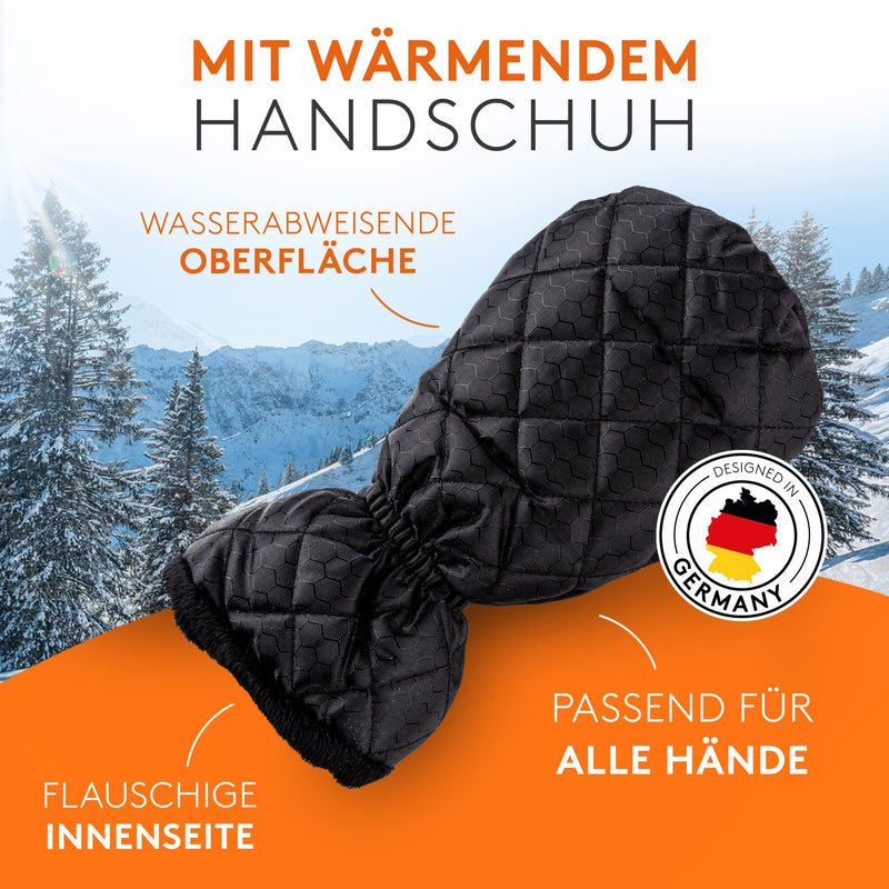 WERKTAL Eiskratzer Auto - Wärmender Scheibenkratzer mit Handschuh