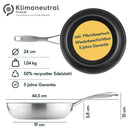 SILBERTHAL Bratpfanne Induktion 24 cm - Beschichtete Pfanne - Edelstahl - Für alle Herdarten - Ofenfest