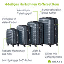 Juskys Hartschale Kofferset Reisekoffer 4 teilig - Zahlenschloss, geräuscharme 360° Rollen groß, Teleskopgriff, leicht - Koffer in Rosa