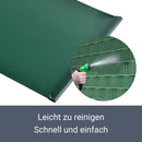 Juskys PVC Sichtschutzstreifen Doppelstabmatten Zaun 2er Set - 2 Rollen á 35m x 19cm - 60 Befestigungsclips - Zaunfolie Sichtschutz Windschutz - grün