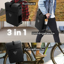 MIVELO Fahrradtasche für Gepäckträger - 3in1 Gepäckträgertasche Rucksack Umhängetasche - 100% wasserdicht und PVC-frei - mit herausnehmbarer Laptoptasche (25L) schwarz