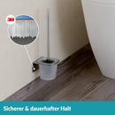 WEISSENSTEIN Toilettenbürstenhalter Set zur Wandmontage ohne Bohren - WC-Garnitur Set mit Bürste, Bürstenhalter aus Glas, Edelstahl Halterung zum Kleben