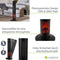 Juskys Turm-Keramik-Heizer — Elektrischer Heizlüfter mit LCD Display & Fernbedienung, 1000 / 2000W, Kamineffekt, Timer, Oszillation & Umkippschutz