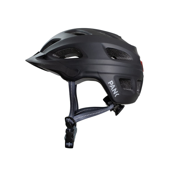 PANK Premium Fahrradhelm Herren Damen mit CE Zertifizierung EN 1078 E-Scooter MTB Helm Trekking Rennrad Scooter Helm Fahrrad mit Licht, matt schwarz, 54-61 cm