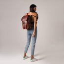 Leather Lane 'Sydney' Rucksack Beutel für Damen und Herren Vintage Backpack Echtes Leder Tagesrucksack Schultertasche Lederrucksack Unitasche Camping Reise Braun…