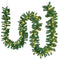 Juskys Weihnachtsgirlande 5m künstlich mit Beleuchtung — Lichterkette mit 100 LED warm-weiß IP44 - Tannengirlande für Innen & Außen — Weihnachtsdeko