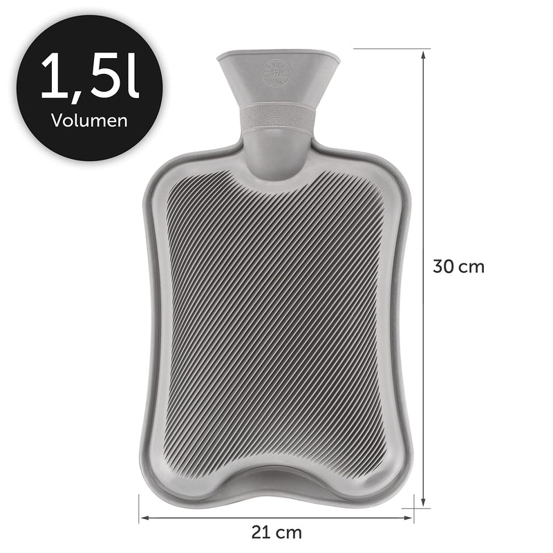 Blumtal Wärmflasche mit Bezug flauschig - Wärmeflasche mit abnehmbaren und waschbaren Bezug, Bettflasche mit Vliesbezug, Petrol