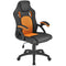 Juskys Racing Schreibtischstuhl Montreal orange | Armlehnen gepolstert & ergonomische Rückenlehne | Bürostuhl Drehstuhl Gaming-Stuhl