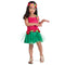 Elbenwald 714MB1 Hawaii Girl Lilo Kostüm Kinder 2-TLG Kleid mit Haarschmuck pink grün-1 Jahr
