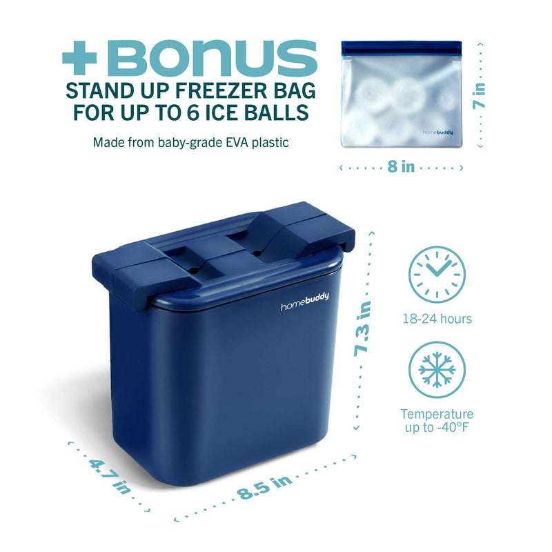 Homebuddy Eiswürfelbereiter in Eiskugelform - Eiswürfelform Silikon für Runde Eiswürfel Groß - Eiswürfelform Kugel für Klares Eis - Eiswürfelform für Kristallklare Eiswürfel Rund