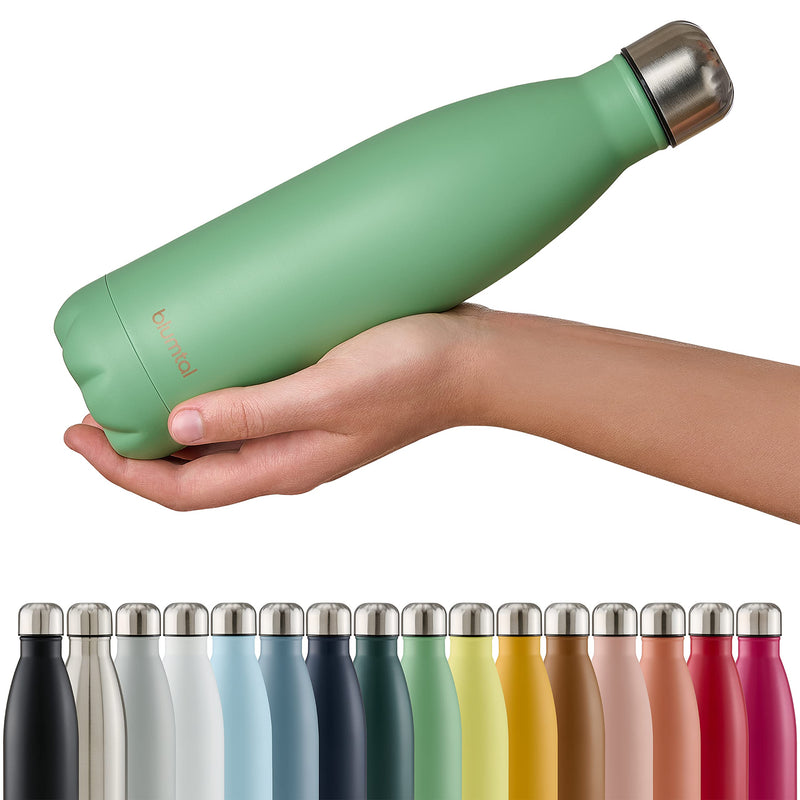 Blumtal Trinkflasche Charles - auslaufsicher, BPA-frei, stundenlange Isolation von Warm- und Kaltgetränken, 350ml, summer green - grün