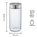 SILBERTHAL Vorratsdosen Glas mit Deckel Set [ 4 x 1500ml ] - Vorratsgläser für luftdichte & auslaufsichere Aufbewahrung in der Küche