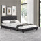 Juskys Polsterbett Bolonia 160x200 cm - Bett mit Kopfteil & Lattenrost — aus Holz & Kunstleder — schwarz — Doppelbett Bettgestell