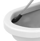 WEISSENSTEIN Klobürste Silikon - Flach & Flexibel - Toilettenbürste und Behälter - Stehend oder zur Wandmontage ohne Bohren - Schwarz - Halterung aus Edelstahl - Toilettenbürstengarnitur