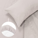 Blumtal 3-teiliges Bettlaken Set - Spannbettlaken 180 x 200 x 30 + Bettlaken 280 x 275 + Kissenbezug 50 x 80 (2X), Moonlight Grey