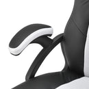 Juskys Racing Schreibtischstuhl Montreal weiß | Armlehnen gepolstert & ergonomische Rückenlehne | Bürostuhl Drehstuhl Gaming-Stuhl