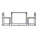 Juskys Küchentisch Set mit Esstisch & 2 Stühlen - Industrial, klein & platzsparend - 3-teilige Essgruppe für 2 Personen - Stahl - Graue Holzoptik