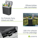Juskys elektrische Kühlbox 24 Liter 12 V / 230 V für Auto, Lkw, Reisemobil, Camping - Mini Kühlschrank kalt & warm - thermoelektrische Box - Grau