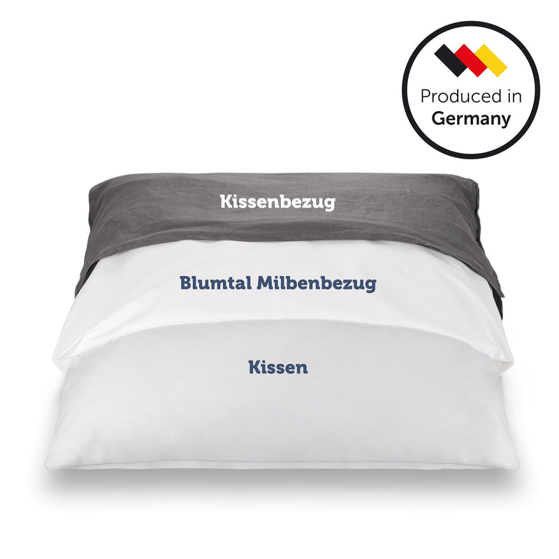 Blumtal 2er-Set Kopfkissen Milbenbezug für Allergiker - Kissenbezug 40x40 cm - Milbenschutz Encasing, waschbar