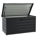 Juskys Metall Aufbewahrungsbox Limani 380 Liter - Outdoor Box - wasserdicht, abschließbar - Gartenbox, Auflagenbox, Kissenbox für Garten Anthrazit