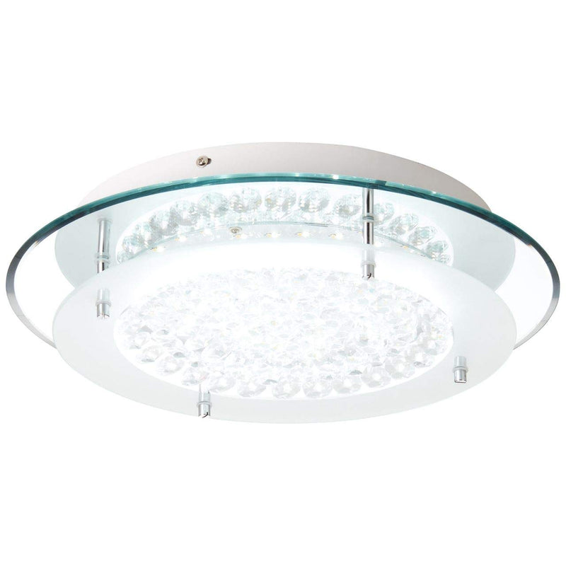 Brelight Lampe Jolene LED Wand- und Deckenleuchte 36cm chrom/transparent | 1x 16W LED integriert, (1800lm, 3000-6000K) | Inklusive Fernbedienung / Verschiedene Dimmstufen