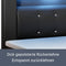 Juskys Boxspringbett Montana 180 x 200 cm schwarz — Komplett Set mit Matratze und Topper — LED-Licht im Kopfteil — Bett aus Kunstleder und Holz - modern