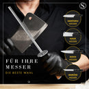 SEMPREZA® Wetzstahl für Messer Schleifen | Premium Messerschleifer | Profi Messerschärfer zum Entgraten hochwertiger Klingen |Karbonstahl mit 400